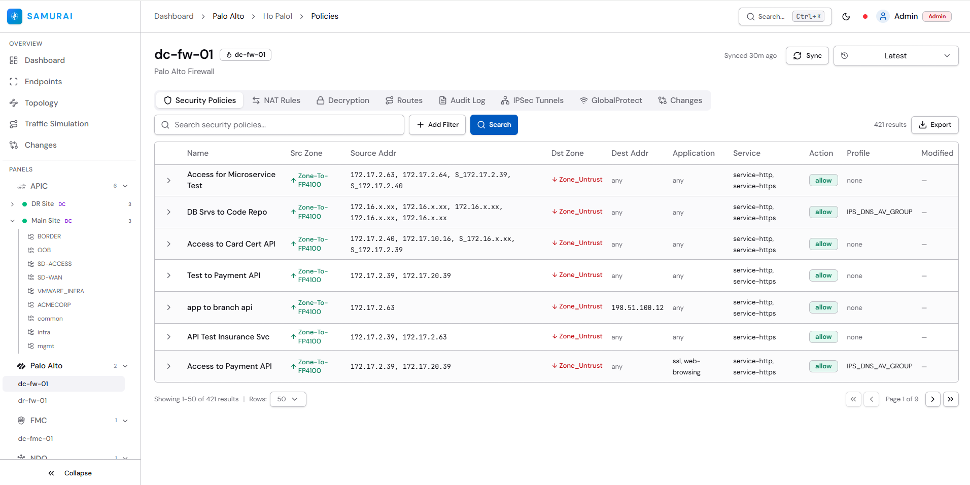 Palo Alto Panel — Политики